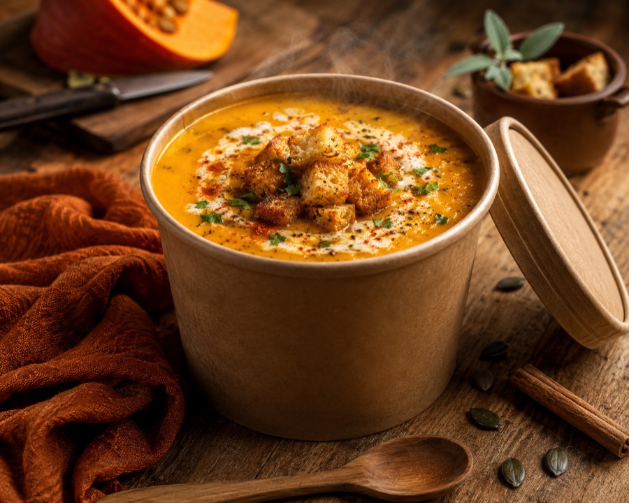 Kürbissuppe mit Croutons